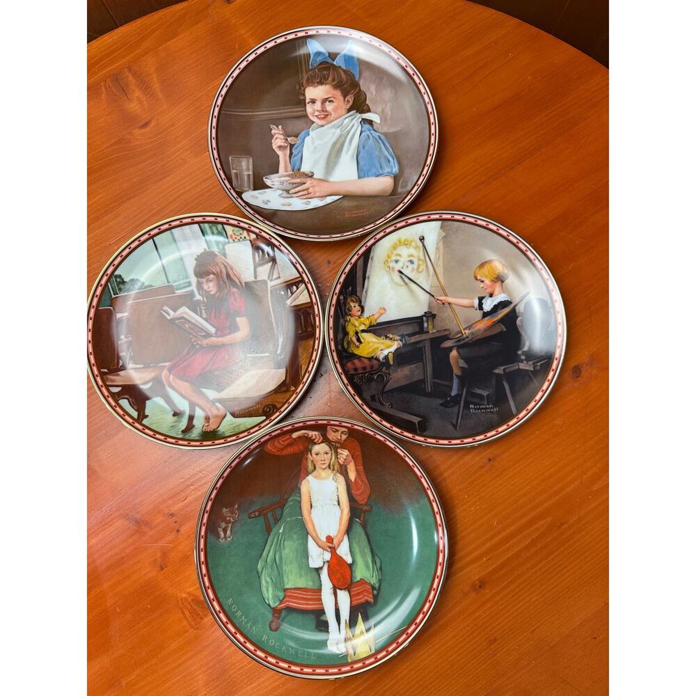 Rockwell's American Dream - Set of 4 Young Girl Plates